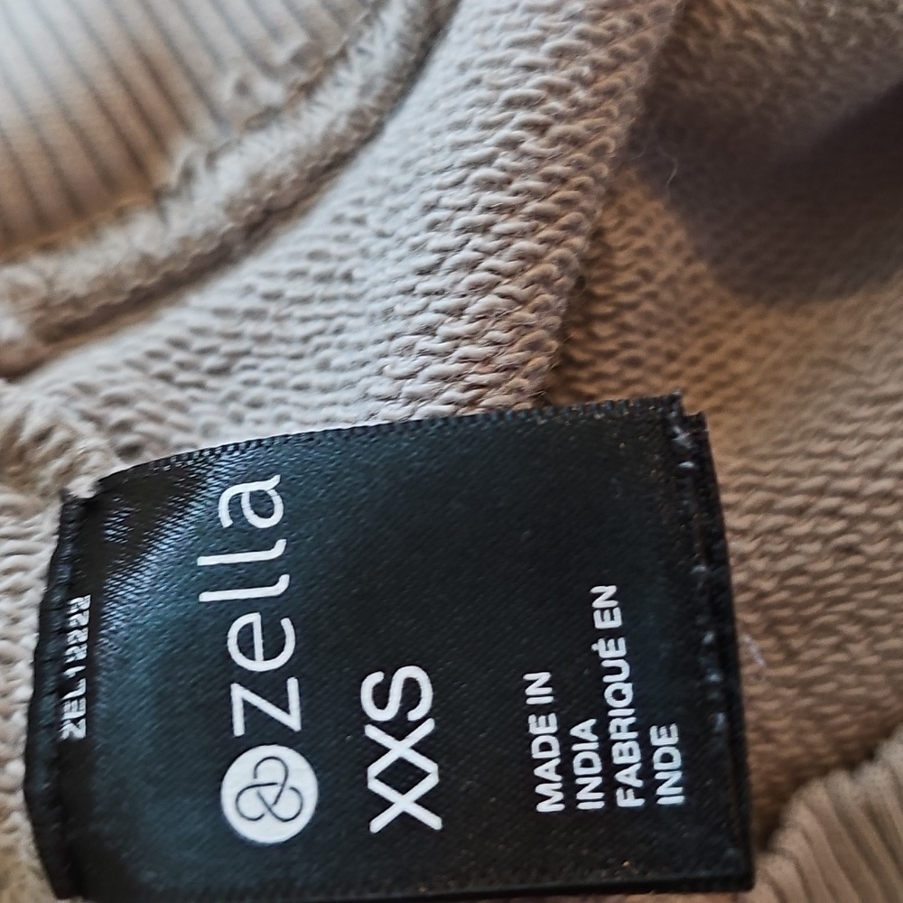 3/$25 Zella Size XXS Tan Crew Neck Sweater with Ribbed Details - Picture 6 of 7
